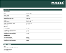 Load image into Gallery viewer, WE 17-125 Metabo Quick RT (601086420) Angle Grinder
